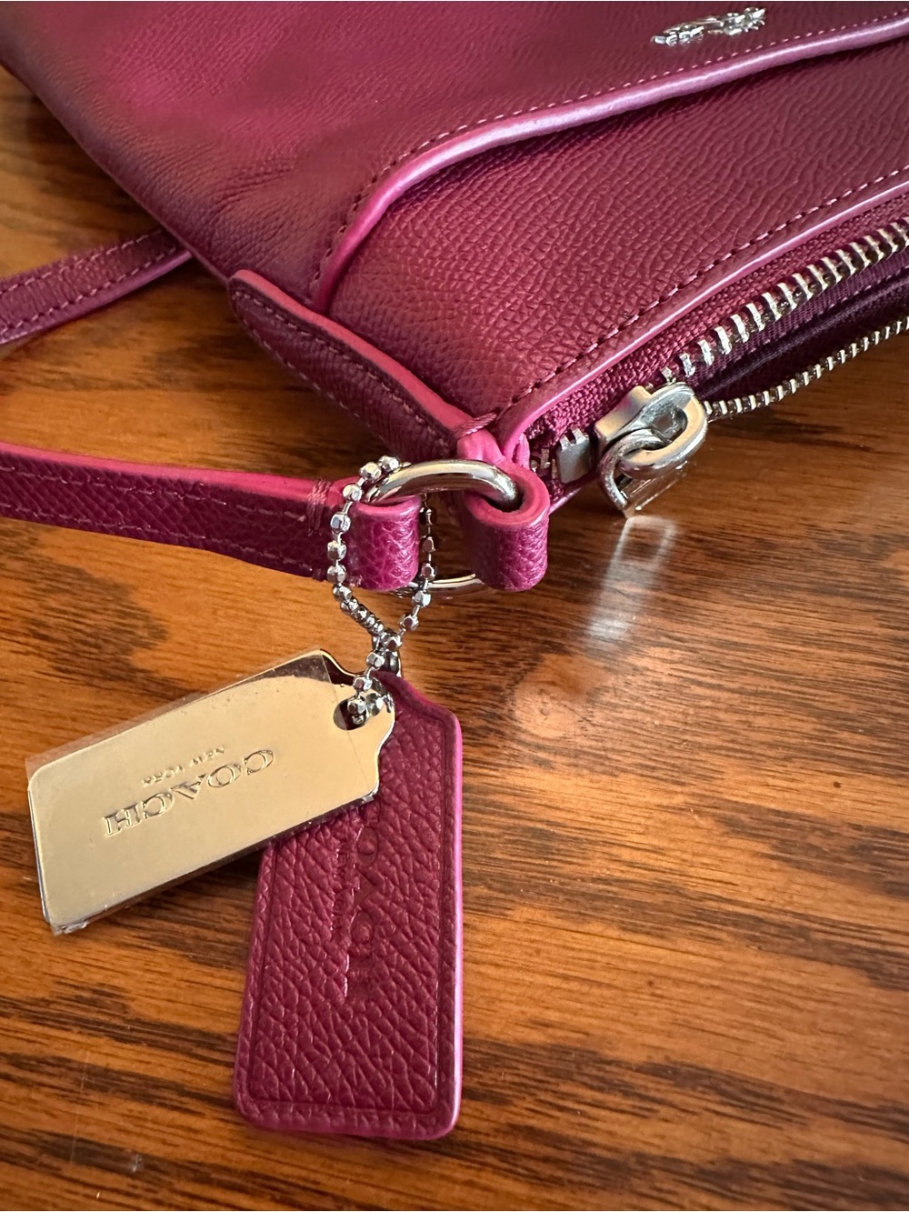 Coach Pebble Leather Crossbody in Burgundy - Picture 4 of 13